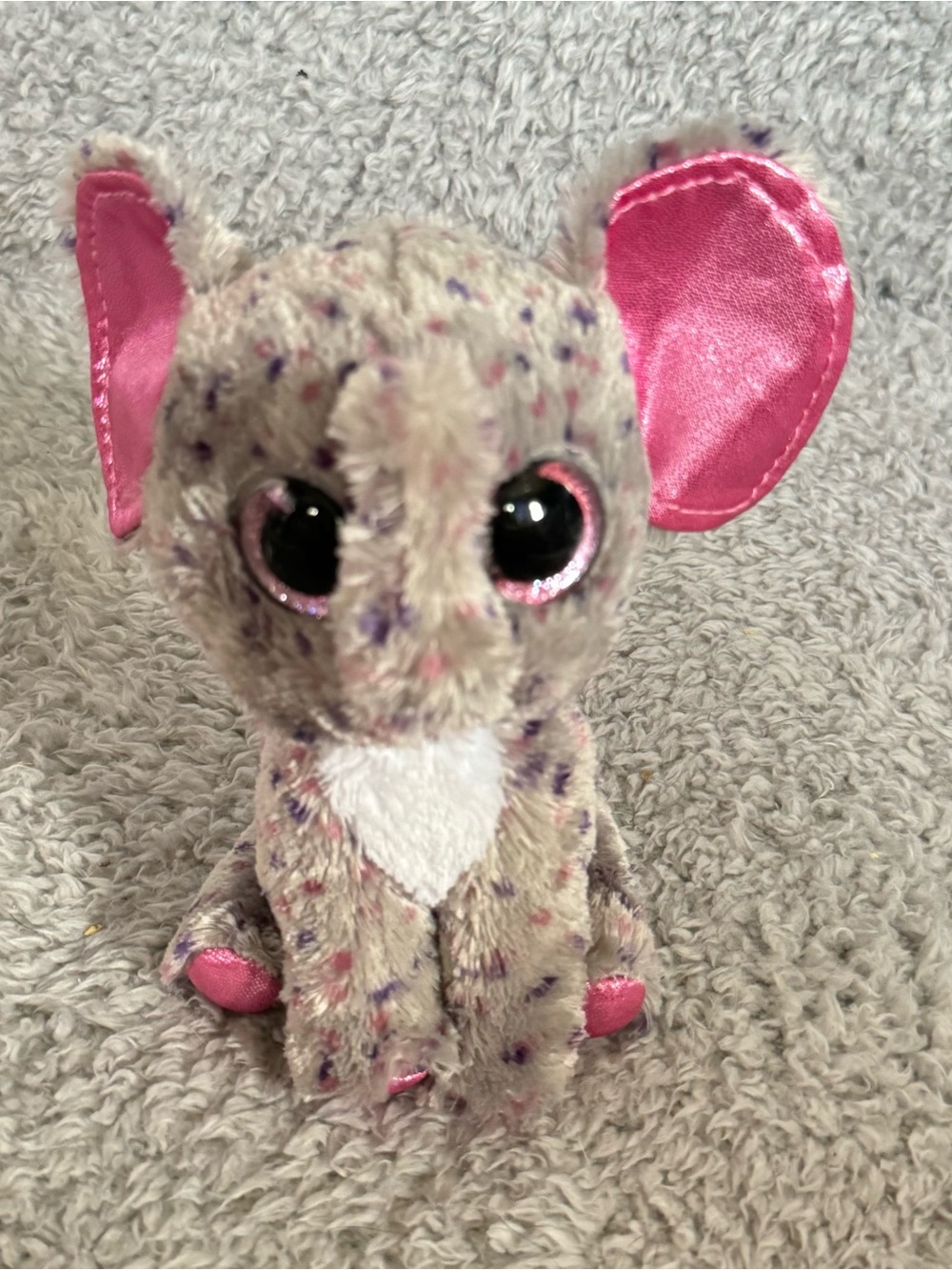 Ty Beanie Boos Specks the Elephant Plush 6” Gray Spotted Stuffed Animal Soft Toy